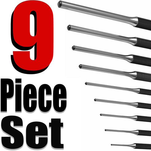 Roll Pin Punch Set 9pc Craftsman Tool Set - Great for Gun Tool Kit Building and Removing Pins with Tool Pouch...