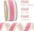 MEEDEE Christmas Felt Ribbon 2.5 Inch Wired Felt Ribbon 10 Yards White Felt with Pink Velvet Middle Rickrack Cutout Christmas Ribbon for Christmas...