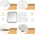 Mini Toaster Oven Pan with Rack & Mat Set, P&P CHEF 9 Inch Stainless Steel Small Toaster Oven Tray with Wire Rack & Silicone Mat for Small Oven & ...