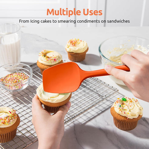U-Taste Silicone Spoon Spatula Set: 480ºF Heat Resistant Food Grade Flexible Rubber Spoonula, Nonstick Cooking Mixing Scooping Kitchen Baking Scra...