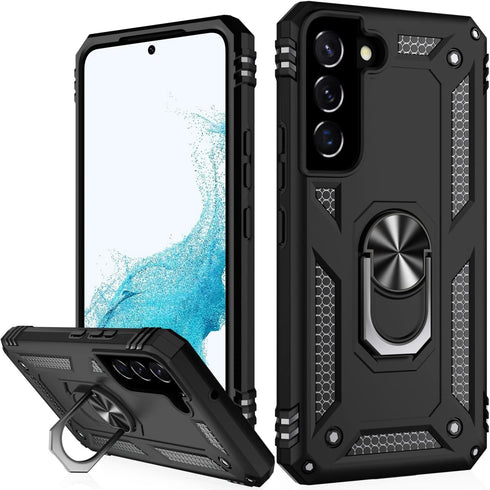 IKAZZ for Galaxy S22 Case,Military Grade Shockproof Heavy Duty Protective Phone Case Pass 16ft Drop Test with Magnetic Kickstand for Samsung Galax...