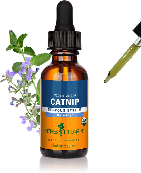 Herb Pharm Certified Organic Catnip Liquid Extract for Calming Nervous System Support, 1 Fl Oz...