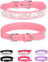 Dog Collar for Small Dogs, Adjustable Leather Suede Bling Dog Collars?Pink Dog Collar Cat Collar, Rhinestone Dog Collar(S, Pink)...