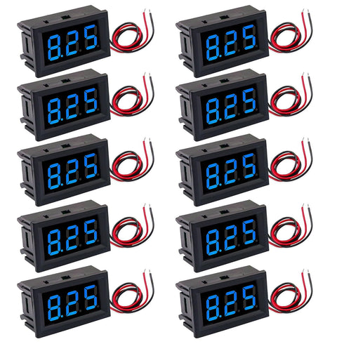 Digital Voltage Display?10Pack 0.56" Two-Wire DC 3V-30V Blue LED Voltmeter Waterproof Display Voltage Tester Meter...