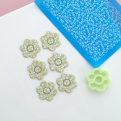 Dacmern Silk Screen for Polymer Clay, Silk Screen Stencils Reusable for Polymer Clay Earrings, Silkscreens for Clay Jewelry, Texture Sheets for Po...
