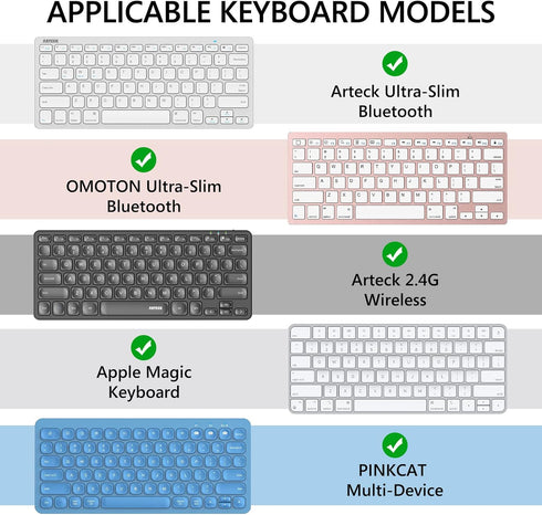 Geekria Compact Keyboard Case, Vegan Leather Travel Case, with Phone and Tablet Holder, Compatible with Logitech K380/Pebble Keys 2 K380s, Magic K...