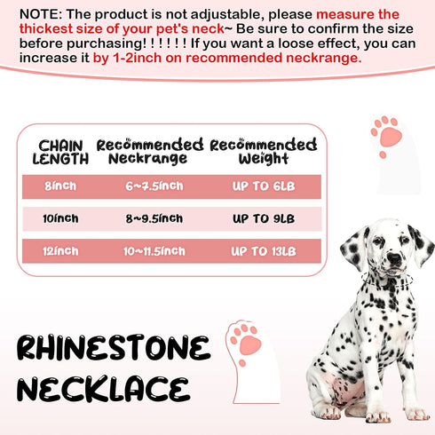 Hillban Dog Chain Rose Gold-plated Diamond Collar with Heart Rhinestones Jewelry Accessories Pet ID Tag Chain Heart Bling Collar with Personalized...