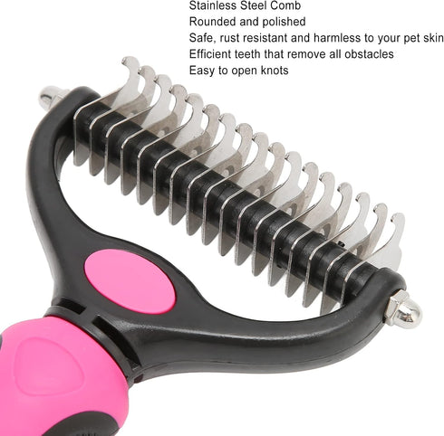 Undercoat Rake For Dogs,Double-Sided Dog Brush for Shedding,Dogs/Cats Professional Deshedding Brush,Removes Mats Tangled & Thinning Hairs with No ...