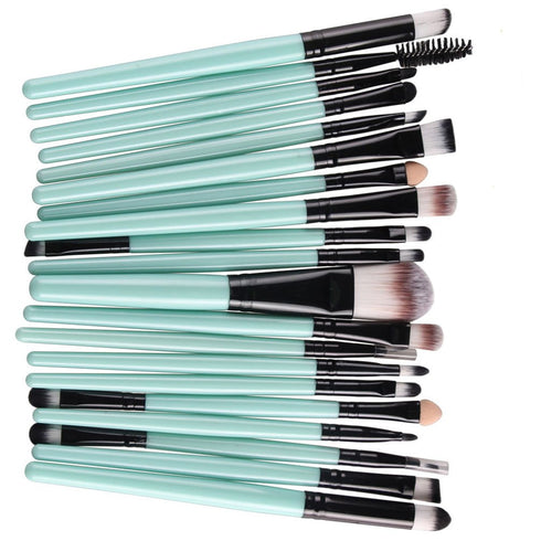 KOLIGHT® 20 Pcs Pro Makeup Set Powder Foundation Eyeshadow Eyeliner Lip Cosmetic Brushes (Black+Green)...