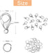 400PCS Lobster Claw Clasps with Open Jump Rings Kit, Bracelet Necklace Silver Fasteners Hooks for DIY Craft Jewelry Making, 12mmX7mm...