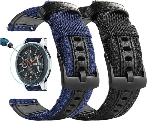 Maxjoy for Galaxy Watch 46mm Bands, Galaxy Watch 3 45mm Band, Gear S3 Frontier Bands, Men Nylon 22mm Quick Release Replacement Strap Compatible wi...