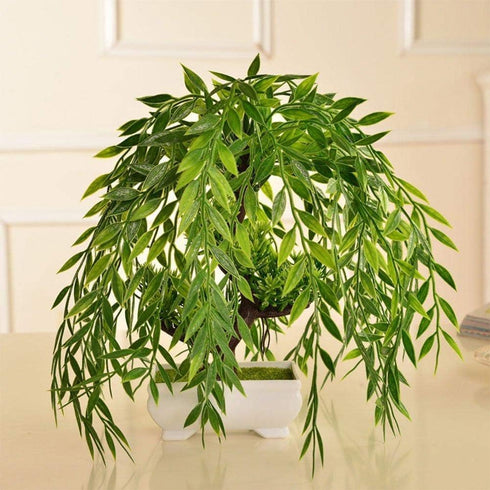 CATTREE Artificial Weeping Willow, Plastic Plants Greenery Leaves Fake Hanging Vine Faux Ivy Garland UV Resistant for Indoor Outdoor Garden Basket...