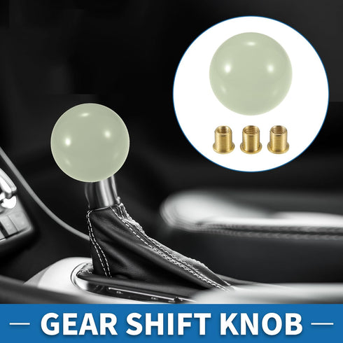 Universal Shift Knob Round Ball Stick Shifter Lever Knob with 3 Adapter for Automatic and Manual Vehicle Acrylic Blue (Set of 4)...