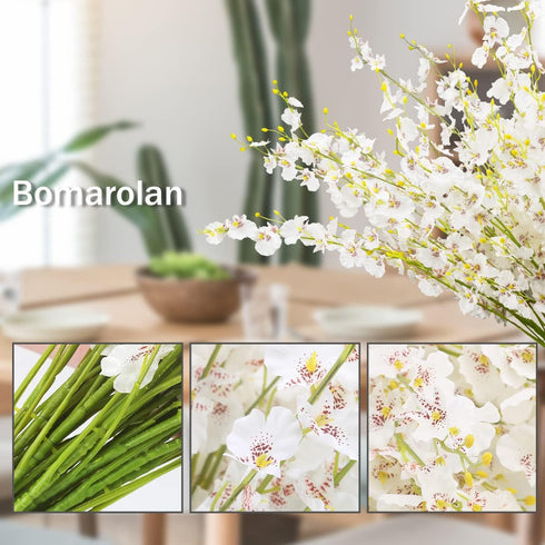 BOMAROLAN Artificial Orchid Silk Fake Flowers Faux Dancing Lady Orchids Stems Flower 10 Pcs Real Touch for Wedding Home Office Party Hotel Yard De...