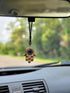 Hamsa Hand Amulet Pendant w/Crystal Rhinestones Blue, White & Black Evil Eye Car Hanging Ornament Rear View Mirror Accessories - Door, Wall, Bag C...