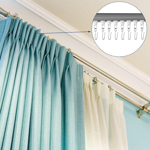 120 Pieces Curtain Track Hooks Metal Drapes Curtain Wire Hooks Stainless Steel Small S Hangers for Ceiling Track...