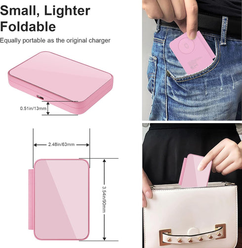 Miady 3 in 1 Charging Station for Apple Magsafe, 18W Magnetic Wireless Charger, Foldable Travel Charger for iPhone 15/14/13/12 Pro Max, for Apple ...