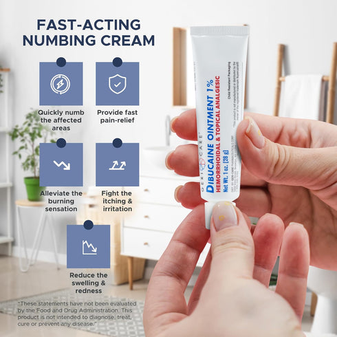GeriCare Dibucaine Hemorroid Ointment 1% Pain-Relief Hemorrhoid Cream |Hemorroidal & Topical Analgesic| Quick Relief from Burning & Itching | Fast...