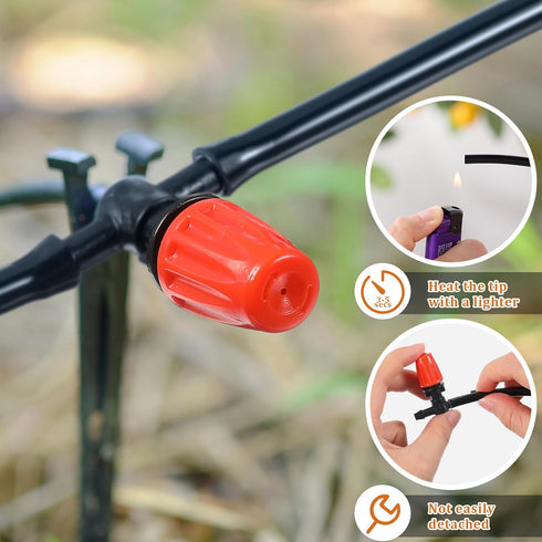 80 Pcs 1/4 Inch Drip Emitter Irrigation Drippers Misting Nozzles Adjustable Micro Spray Irrigation Emitters for Garden Agricultural Irrigation Pat...