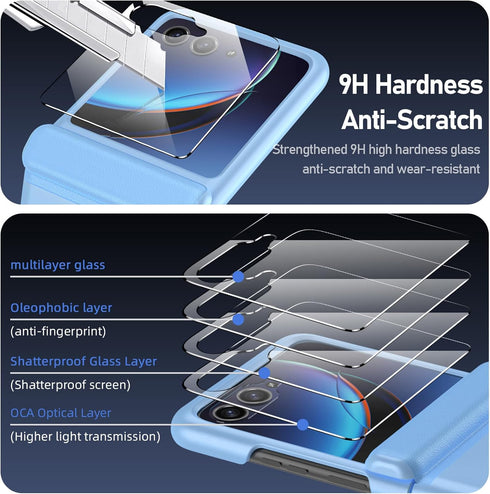 for Motorola Razr Plus Case 2023, Built-in Screen Protector& Magnetic Hinge Protection& Ultra Thin Matte PC Shockproof Phone Cover Smartphone Case...