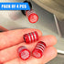 Red Valve Stem Covers American Flag Valve Stem Cap for Car Tires with Plastic Liner Tire Valve Caps, Corrosion Resistant, Leak-Proof, Universal fo...