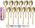 Gold Soup Spoons, Set of 12 pcs Dinner Spoon Silverware, 6.8 inch Stainless Steel Flatware, Home Kitchen Utensil Cutlery, Mirror Polished Tablewar...