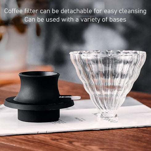 Coffee Dripper, Cone Glass Pour Over Coffee Dripper with Switch Easy Cleansing Reuse Pour Over Coffee Dripper Filter for Backpacking Camping...
