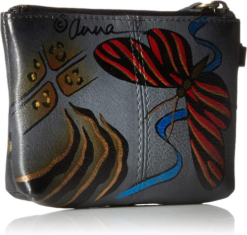 Anna by Anuschka Women's Hand Painted Leather Coin Pouch Purse...