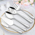 5-Piece Serving Utensils, E-far Stainless Steel Scalloped Edge Hostess Serving Set for Buffet Party Kitchen Restaurant, Mirror Finished & Dishwash...