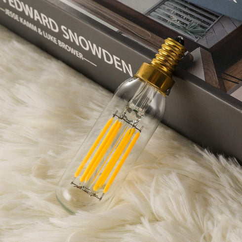 Leools E12 LED Bulb Dimmable 6W Equal 60 watt Light Bulb Soft White 3000K T6 T25 E12 Candelabra Bulb 60 watt for Chandeliers,Ceiling Fan,Pendant,W...