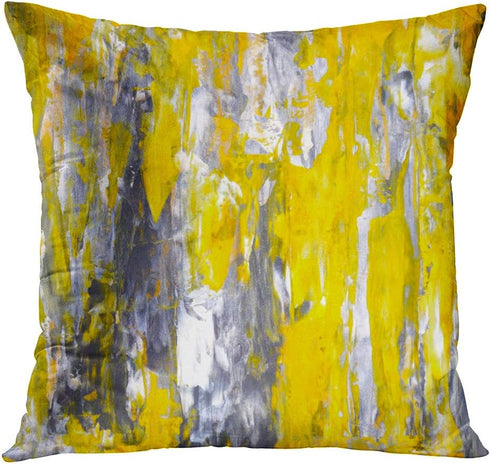 Britimes Throw Pillow Covers Home Decor Set of 4 Pillow Cases Decorative 18 x 18 Inches Outdoor Cushion Couch Sofa Pillowcases Grey and Yellow...