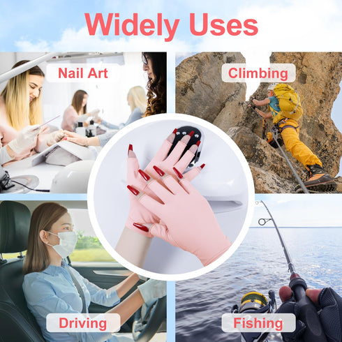 NXJ INFILILA UV Gloves for Nails, Anti UV Light Gloves for Gel Nails, Professional UPF 99+ UV Protection Gloves for Gel Manicure Skin Care Fingerl...