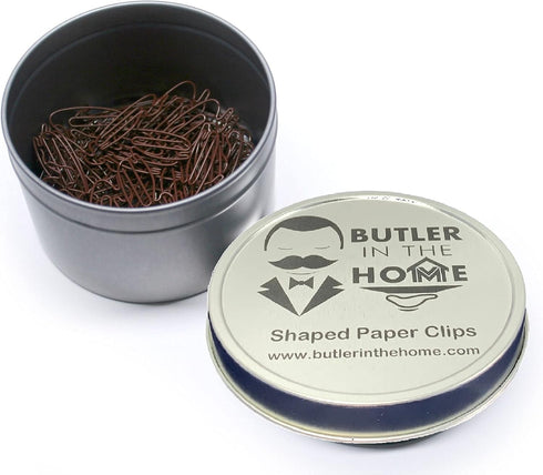 Duck Shaped Paper Clips Great for Paper Clip Collectors or Office Gift - Comes in Round Tin with Lid and Gift Box (Brown 100 Count)...