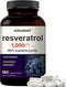 NatureBell Resveratrol Supplement 1000mg Per Serving, 180 Veggie Capsules, 99% Pure Trans-Resveratrol, Antioxidant for Healthy Aging, Brain & Hear...