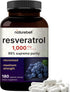 NatureBell Resveratrol Supplement 1000mg Per Serving, 180 Veggie Capsules, 99% Pure Trans-Resveratrol, Antioxidant for Healthy Aging, Brain & Hear...
