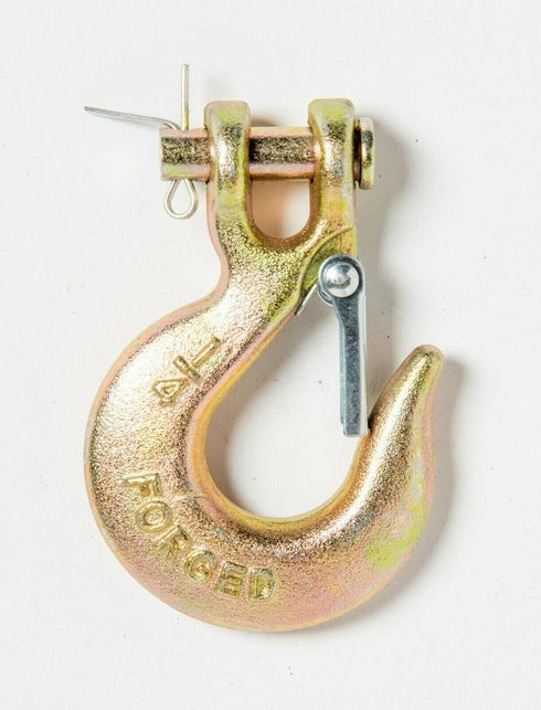 Clevis Slip Hooks with Latch Safety Chain for 1/4'' Tow Chain, 2,750 LBS Working Capacity, Grade 70, ATV Quad Winch Cable Chain, Hook Tie Down for...