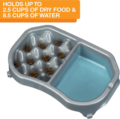 Neater Pet Brands - Neater Slow Feeder - Fun, Healthy, Stress Free Dog Bowl Helps Stop Bloat Prevents Obesity Improves Digestion (Double Diner, Si...