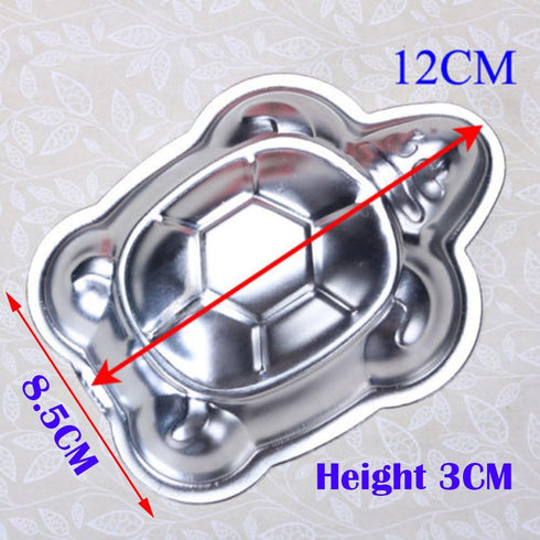 2 PCS Mini Small Aluminum Cake Mould Turtle Shape Cake Pan Decorating Mould Pudding Chocolate Jelly Tins Baking Tool...