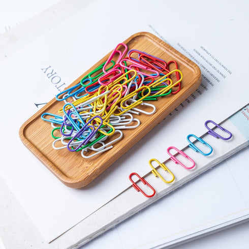 200 Paper Clips 28mm Colorful Paper Clips,Small Paper Clips Reusable Paper Clips for School, Office, Folders, Bookmarks, DIY Albums, Etc...