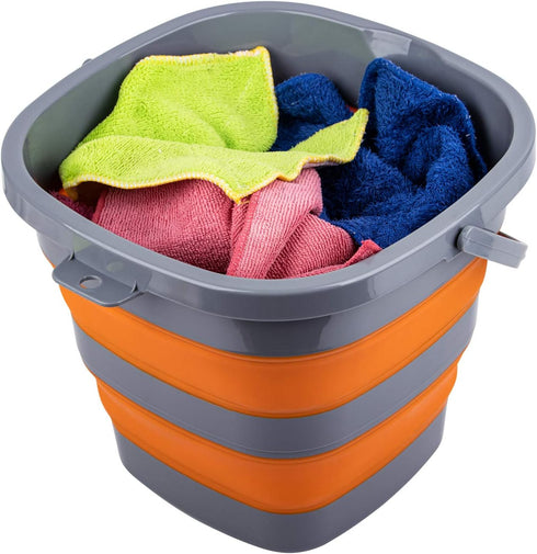 Collapsible Bucket with 1.32 Gallon (5L), Small Plastic Bucket for Sand or Beach, Portable Water Bucket for Cleaning, Fishing Water Pail...