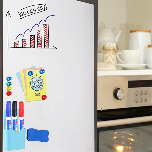 Magnetic Dry Erase White Board Sheet, 12" x 18" Self-Adhesive Whiteboard Dry Erase Board for Wall, Fridge,Glass, Magnetic Cuttable Whiteboard for ...