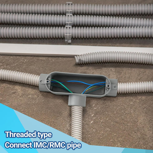 Tandefio 4 Pcs Threaded T Type Conduit Body, Stamped Steel Cover, Die Cast Aluminum Junction Box(1/2 Inch)...