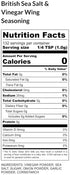 Premium | British Sea Salt & Vinegar Wing Dust | Large Shaker | Calorie Free | Fat Free | Saturated Fat Free | Cholesterol Free | Low Sugar | Craf...