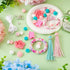 Elecrelive Silicone Beadable Rings Making Kits 65mm Round Silicone Bead Loop with 2 Hole & Flower Silicone Focal Beads Tassels for Key Chain Car P...