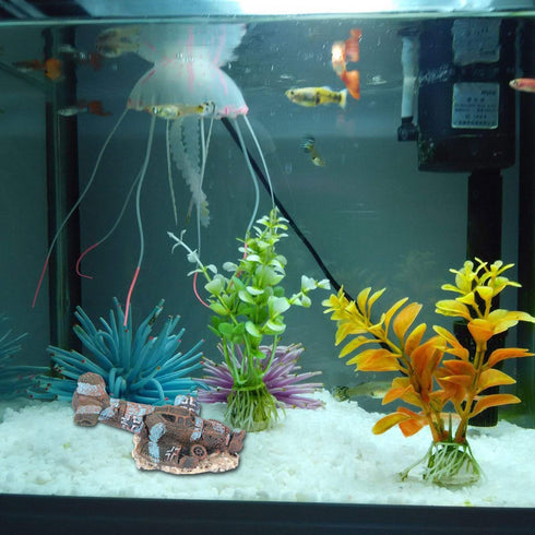 balacoo Fish Tank Helicopter Landscape: Aquarium Ships Fish Tank Helicopter Decorations Plane Aquarium Accessories Artificial Aquarium Decorations...