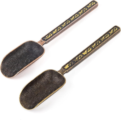 AUEAR, 2 Pack Vintage Loose Leaf Tea Scoops Coffee Scooper Copper Metal Measuring Shovel Spoons...