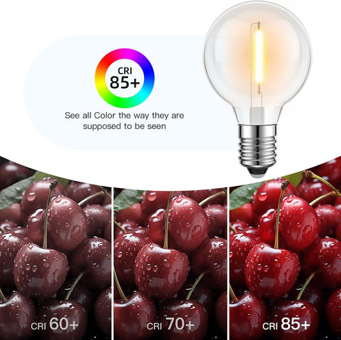 GPATIO LED G40 Replacement Light Bulbs for Indoor Outdoor String Lights - C7 Candelabra Fits E12 Socket Light Fixtures with Round Globe Clear Edis...