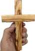 Zuluf 6.2" Olive Wood Plain Wall Cross | Christian Handmade Wooden Cross for Wall from Jerusalem Holy Land | Wall Cross for Home Decor | Catholic ...
