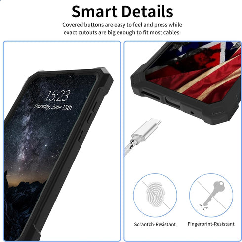 for Cricket Magic 5G Phone Case/AT&T Propel 5G Phone Case with Tempered Glass Screen Protector Dual Layer Structure Protection Shockproof TPU Bump...