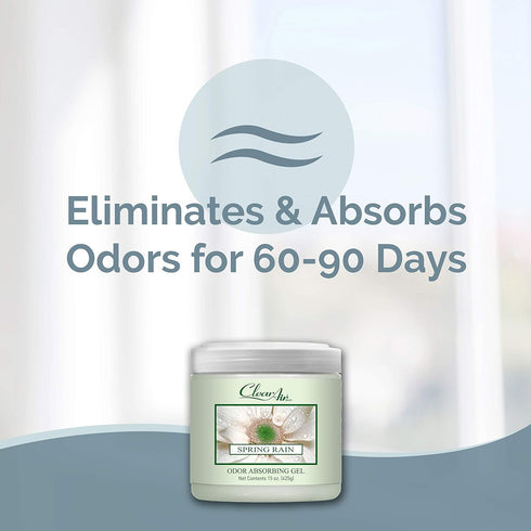 Clear Air Odor Absorber Gel - 15 oz, Pack of 2 - Air Freshener Absorbs and Eliminates Odors in Bathrooms, Cars, Boats, RVs and Pet Areas - Made wi...